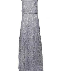 Emma Street - 1111260 Sequin Detail Embellished Mesh Overlay Dress Formal Gowns