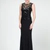 Emma Street - Sequined Illusion Jewel Neck Jersey Dress ES590 Formal Gowns 1 Emma Street - Sequined Illusion Jewel Neck Jersey Dress ES590 Formal Gowns
