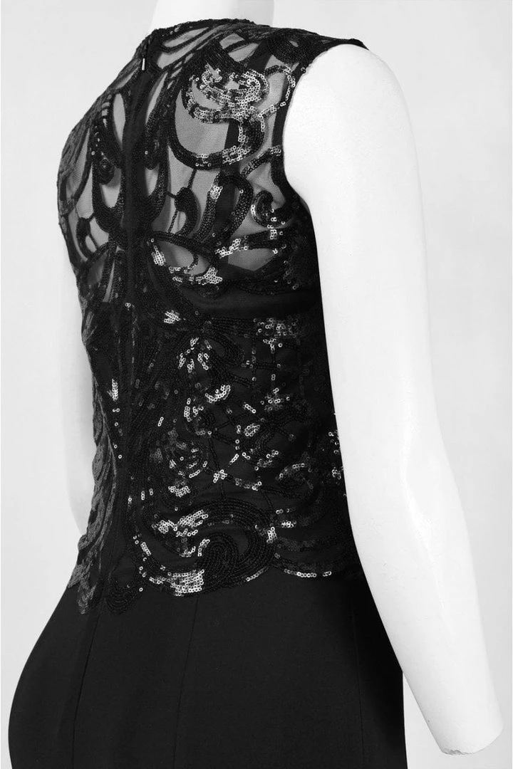 Emma Street - Sequined Illusion Jewel Neck Jersey Dress ES590 Formal Gowns 4 Emma Street - Sequined Illusion Jewel Neck Jersey Dress ES590 Formal Gowns