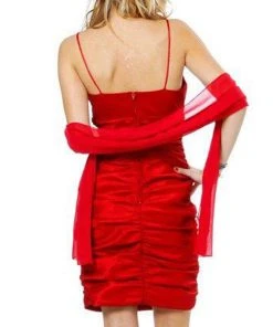 Cocktail Dresses Eureka Fashion - 1646 Short Taffeta Rhinestone Beaded Cocktail Dress