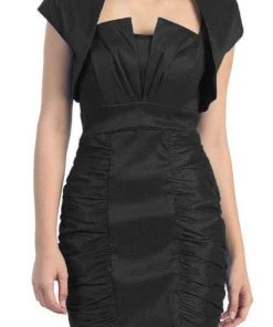 Eureka Fashion - 1818 Taffeta Sheath Cocktail Dress With Bolero Cocktail Dresses
