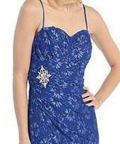 Eureka Fashion - 1920 Metallic Floral Sweetheart Sheath Dress Formal Gowns