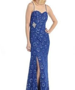 Eureka Fashion - 1920 Metallic Floral Sweetheart Sheath Dress Formal Gowns