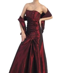Formal Gowns Eureka Fashion - 2224 Embroidered Floral Accented Trumpet Gown