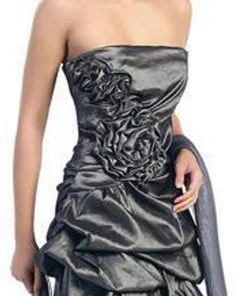 Eureka Fashion - 2261 Rosette Accented Strapless Bubble Dress Cocktail Dresses