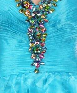 Cocktail Dresses Eureka Fashion - 2273 Embellished Pleated Ruffled A-line Dress