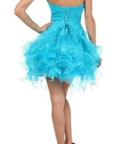 Cocktail Dresses Eureka Fashion - 2273 Embellished Pleated Ruffled A-line Dress