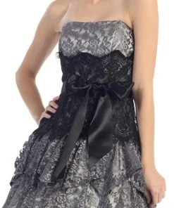 Cocktail Dresses Eureka Fashion - 2281 Two Tone Lace A-line Dress 6 Cocktail Dresses Eureka Fashion - 2281 Two Tone Lace A-line Dress