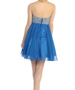 Eureka Fashion - 2301 Beaded Sweetheart Chiffon A-line Dress Cocktail Dresses