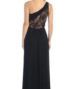 Eureka Fashion - 2370 Lace Asymmetric Long Sheath Dress 10 Eureka Fashion - 2370 Lace Asymmetric Long Sheath Dress