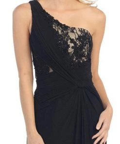 Eureka Fashion - 2370 Lace Asymmetric Long Sheath Dress 9 Eureka Fashion - 2370 Lace Asymmetric Long Sheath Dress