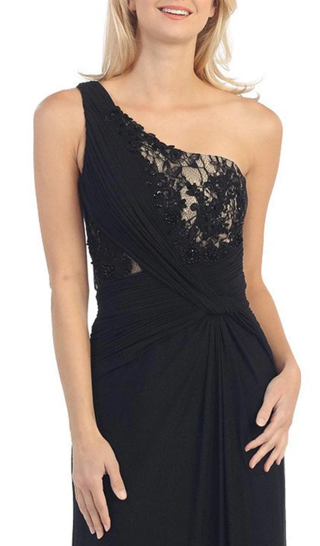 Eureka Fashion - 2370 Lace Asymmetric Long Sheath Dress 4 Eureka Fashion - 2370 Lace Asymmetric Long Sheath Dress