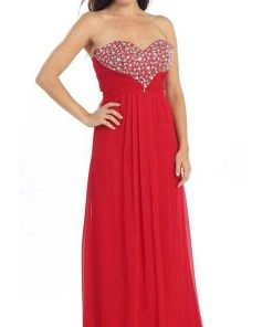 Eureka Fashion - 2564 Heart Shaped Beaded Sweetheart Chiffon Dress Formal Gowns