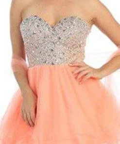 Cocktail Dresses Eureka Fashion - 2602 Strapless Beaded Sweetheart A-line Dress