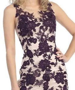 Eureka Fashion - Illusion Bateau Floral Embroidered Trumpet Dress 10 Eureka Fashion - Illusion Bateau Floral Embroidered Trumpet Dress