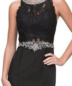 Eureka Fashion - Jewel Lace Formal Dress 6300 - 1 Pc Black In Size M Available 8 Eureka Fashion - Jewel Lace Formal Dress 6300 - 1 Pc Black In Size M Available