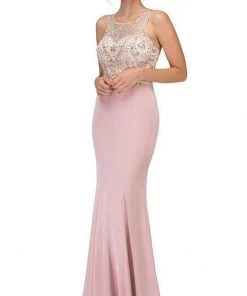 Eureka Fashion - Jeweled Illusion Mermaid Dress 7022