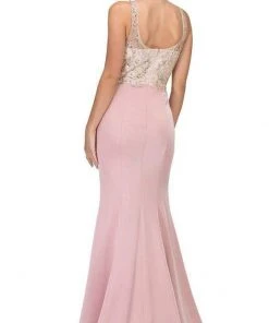 Eureka Fashion - Jeweled Illusion Mermaid Dress 7022