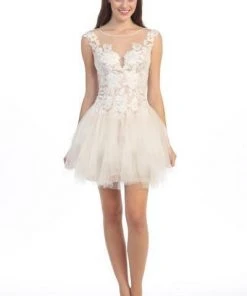 Eureka Fashion Lace Embroidered Mesh A-line Dress 3911 Cocktail Dresses