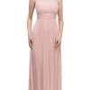 Formal Gowns Eureka Fashion - Pearl Embroidered Neckline Chiffon A-Line Gown 2027 - 1 Pc Dusty/Pink In Size XL Available