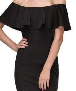 Formal Gowns Eureka Fashion - Ruffle Paneled Off Shoulder Mermaid Gown 7113