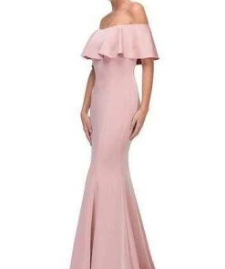 Formal Gowns Eureka Fashion - Ruffle Paneled Off Shoulder Mermaid Gown 7113