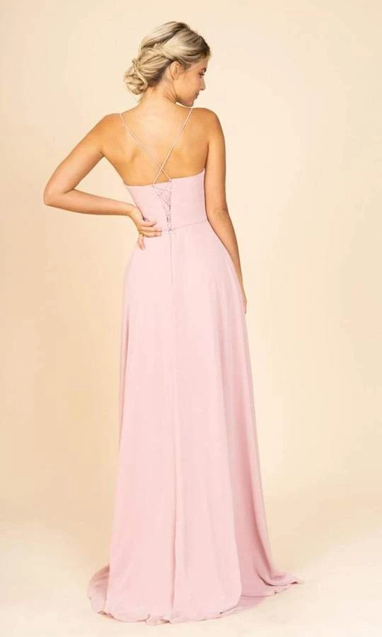 Eureka Fashion - Straight Across A-Line Dress With Slit 9611 - 2 Pc Dusty Rose In Size S And M Available 4 Eureka Fashion - Straight Across A-Line Dress With Slit 9611 - 2 Pc Dusty Rose In Size S And M Available