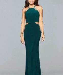 Faviana - 10014 Halter Neck Jersey Sheath Dress Formal Gowns