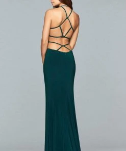 Faviana - 10014 Halter Neck Jersey Sheath Dress Formal Gowns