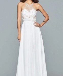 Formal Gowns Faviana - 10043 Floral Beaded Illusion Halter A-Line Dress 7 Formal Gowns Faviana - 10043 Floral Beaded Illusion Halter A-Line Dress