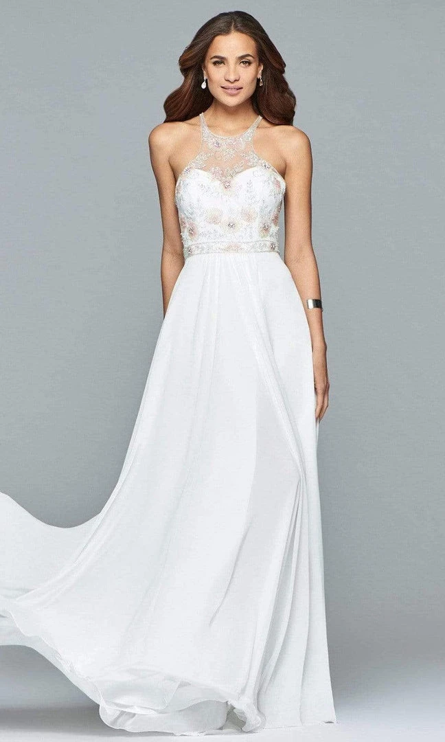 Formal Gowns Faviana - 10043 Floral Beaded Illusion Halter A-Line Dress 3 Formal Gowns Faviana - 10043 Floral Beaded Illusion Halter A-Line Dress