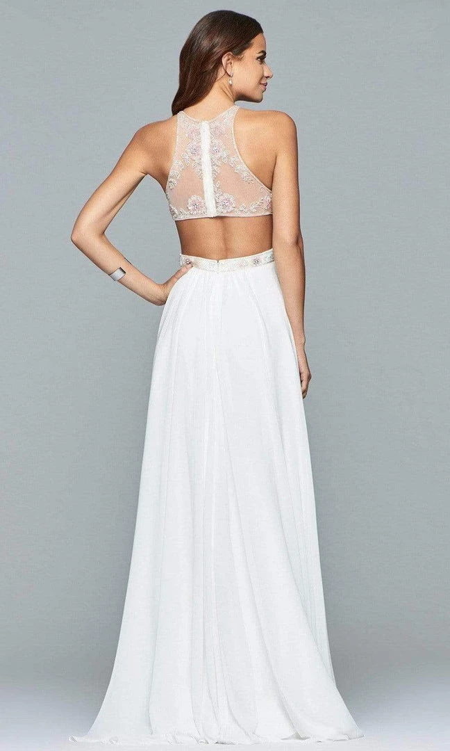 Formal Gowns Faviana - 10043 Floral Beaded Illusion Halter A-Line Dress 4 Formal Gowns Faviana - 10043 Floral Beaded Illusion Halter A-Line Dress