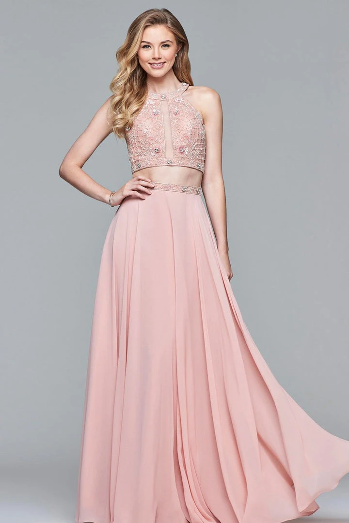 Faviana - 10059 Two-Piece Halter Illusion Panel Gown Formal Gowns 3 Faviana - 10059 Two-Piece Halter Illusion Panel Gown Formal Gowns