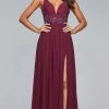 Faviana -10102 Beaded Plunging V Neck Chiffon Dress - 1 Pc Rose Pink In Size 2 Available Formal Gowns 2 Faviana -10102 Beaded Plunging V Neck Chiffon Dress - 1 Pc Rose Pink In Size 2 Available Formal Gowns