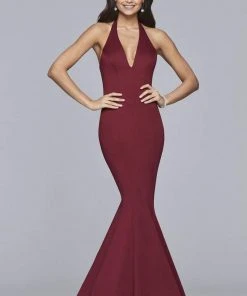 Faviana - 10105 Luxe Jersey V Neck Mermaid Dress
