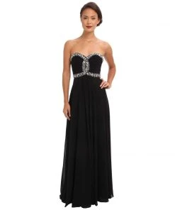 Faviana - 7366 Crystal-Crusted Keyhole Chiffon Gown