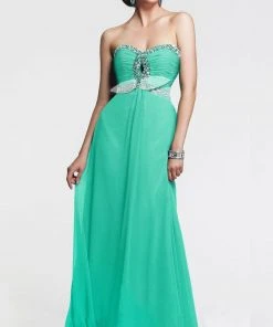 Faviana - 7366 Crystal-Crusted Keyhole Chiffon Gown 20 Faviana - 7366 Crystal-Crusted Keyhole Chiffon Gown