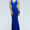 Faviana - 7541 V-Neck Evening Dress With Side Cutouts 1 Faviana - 7541 V-Neck Evening Dress With Side Cutouts