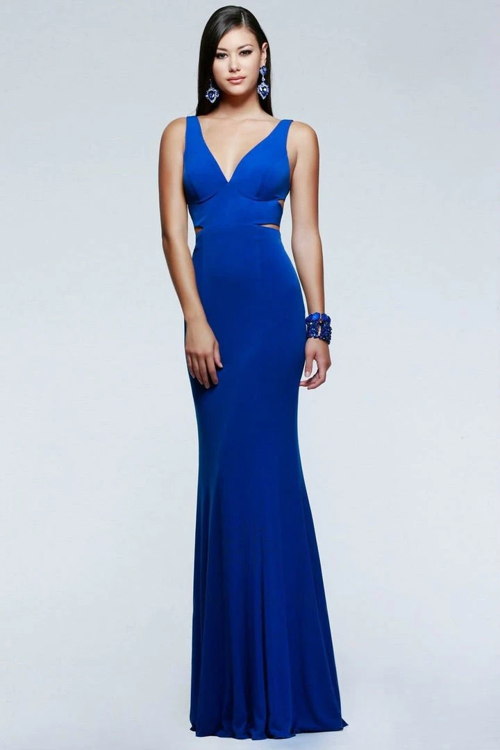 Faviana - 7541 V-Neck Evening Dress With Side Cutouts 3 Faviana - 7541 V-Neck Evening Dress With Side Cutouts