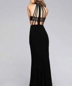 Faviana - 7728 Jersey Jewel Neck Evening Dress With Side Cut-Outs Formal Gowns 8 Faviana - 7728 Jersey Jewel Neck Evening Dress With Side Cut-Outs Formal Gowns