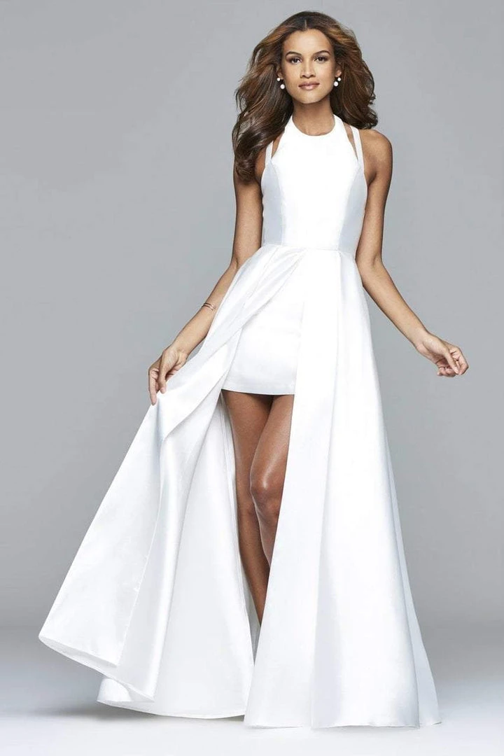 Formal Gowns Faviana - 7752 High Low Frosted Satin Evening Dress 8 Formal Gowns Faviana - 7752 High Low Frosted Satin Evening Dress