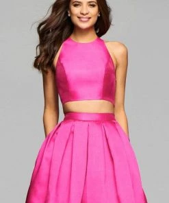 Cocktail Dresses Faviana - 7858 Short Mikado Two-Piece Cocktail Dress