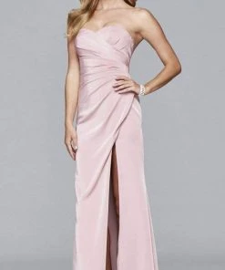 Faviana - 7891 Satin Sweetheart Evening Dress With High Side Slit 11 Faviana - 7891 Satin Sweetheart Evening Dress With High Side Slit