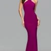 Formal Gowns Faviana 7894 High Halter Jersey Cutout Sheath Gown - 1 Pc Wild Orchid In Size 6 Available