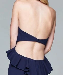 Faviana - 7903 Ponte Illusion V-neck Halter Evening Dress With Peplum Formal Gowns 11 Faviana - 7903 Ponte Illusion V-neck Halter Evening Dress With Peplum Formal Gowns