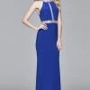 Formal Gowns Faviana - 7910 Long Halter Jersey Dress With Beaded Waistband And Neckline 2 Formal Gowns Faviana - 7910 Long Halter Jersey Dress With Beaded Waistband And Neckline