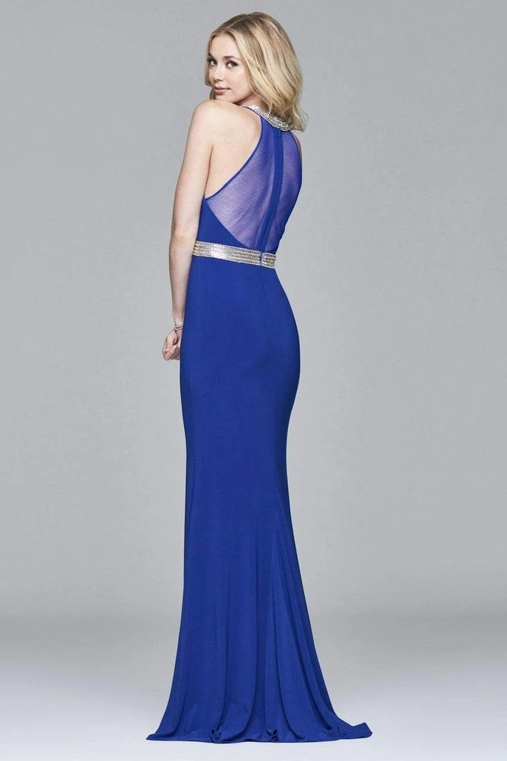 Formal Gowns Faviana - 7910 Long Halter Jersey Dress With Beaded Waistband And Neckline 4 Formal Gowns Faviana - 7910 Long Halter Jersey Dress With Beaded Waistband And Neckline