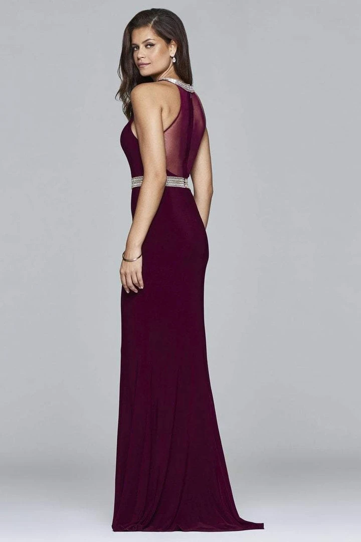 Formal Gowns Faviana - 7910 Long Halter Jersey Dress With Beaded Waistband And Neckline 6 Formal Gowns Faviana - 7910 Long Halter Jersey Dress With Beaded Waistband And Neckline