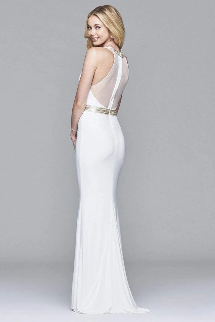 Formal Gowns Faviana - 7910 Long Halter Jersey Dress With Beaded Waistband And Neckline 9 Formal Gowns Faviana - 7910 Long Halter Jersey Dress With Beaded Waistband And Neckline