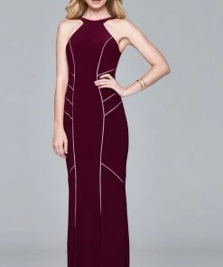 Faviana - 7917 Long Jersey Dress With Halter Neck 13 Faviana - 7917 Long Jersey Dress With Halter Neck